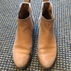 honey leather faux shearling women's ella booties